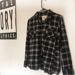 Coastal plaid flannel color Black and Red